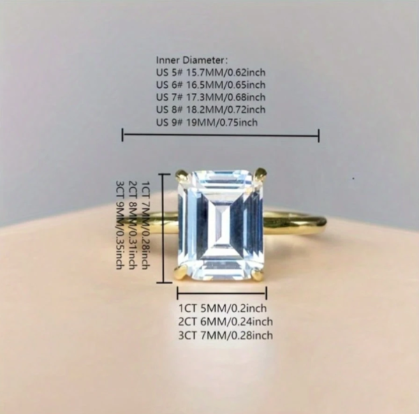 14K Gold Plated 925 Sterling Silver Teardrop Moissanite Ring - Image 6
