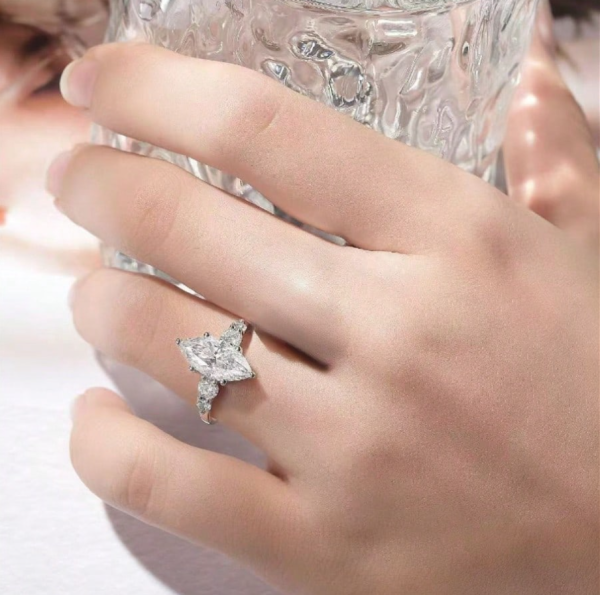 3 Carat Marquise Moissanite Special-Shaped Engagement Ring - Image 3