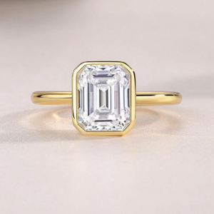 Simple, Elegant 2ct Emerald Cut Moissanite Ring