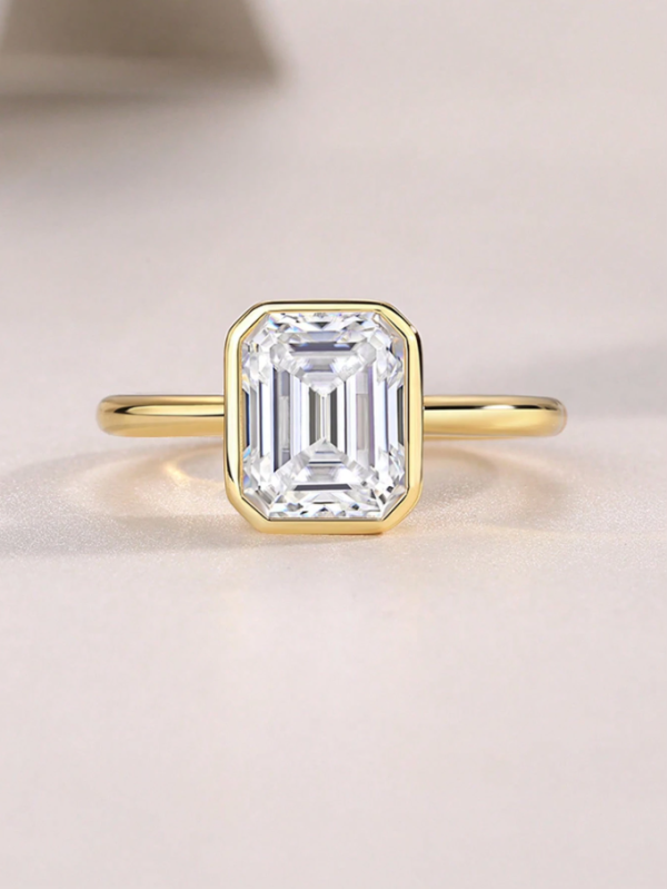 Simple, Elegant 2ct Emerald Cut Moissanite Ring