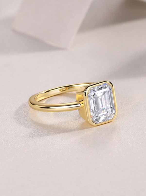 Simple, Elegant 2ct Emerald Cut Moissanite Ring - Image 5