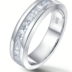 Dainty Moissanite Wedding Band For Men