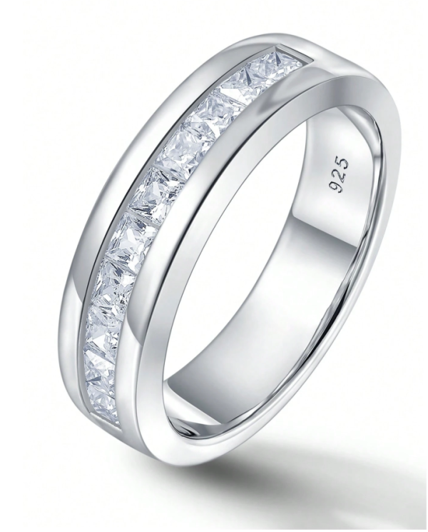 Dainty Moissanite Wedding Band For Men