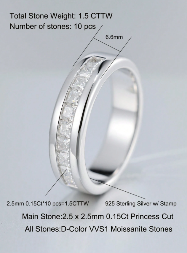 Dainty Moissanite Wedding Band For Men - Image 3