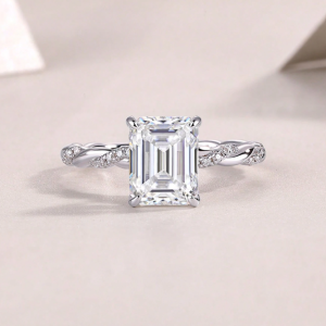 2CT Moissanite Silver Ring