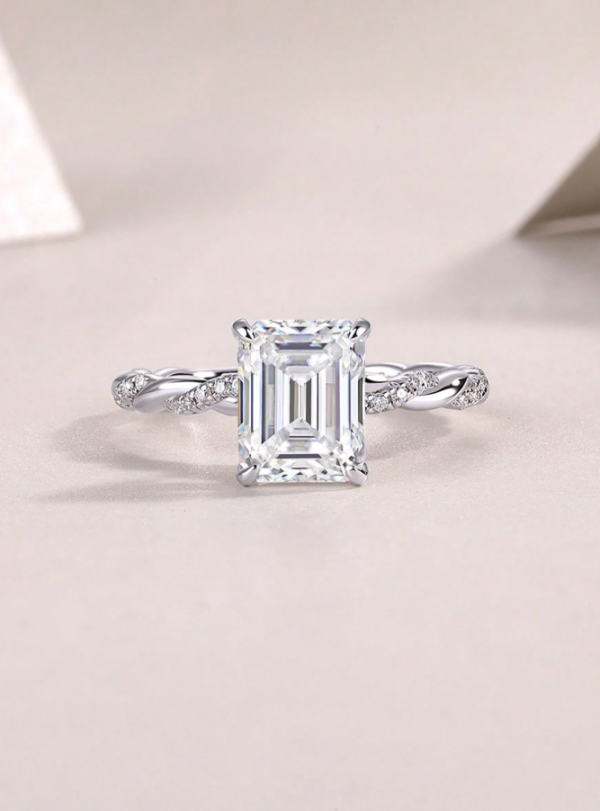 2CT Moissanite Silver Ring