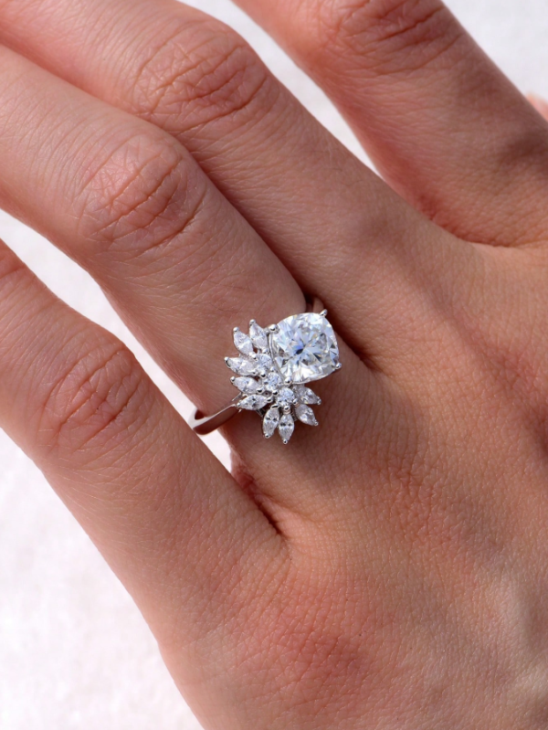 2CT Geometric Moissanite Ring - Image 2