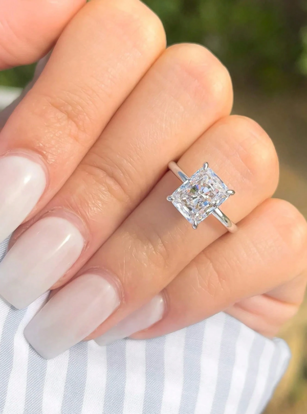 Elegant Emerald Cut 3 Carat Moissanite Ring