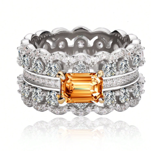 1 Carat Cushion Cut 5*7mm Champagne Moissanite Women's Wedding Engagement Ring