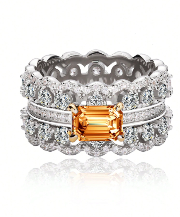 1 Carat Cushion Cut 5*7mm Champagne Moissanite Women's Wedding Engagement Ring