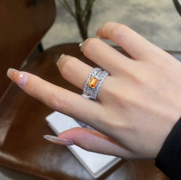1 Carat Cushion Cut 5*7mm Champagne Moissanite Women's Wedding Engagement Ring - Image 5