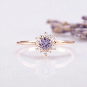 Sunflower Shaped Elegant Cubic Zirconia Classic Ring