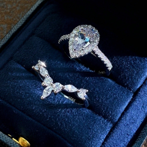 Water Drop Halo Wedding Set