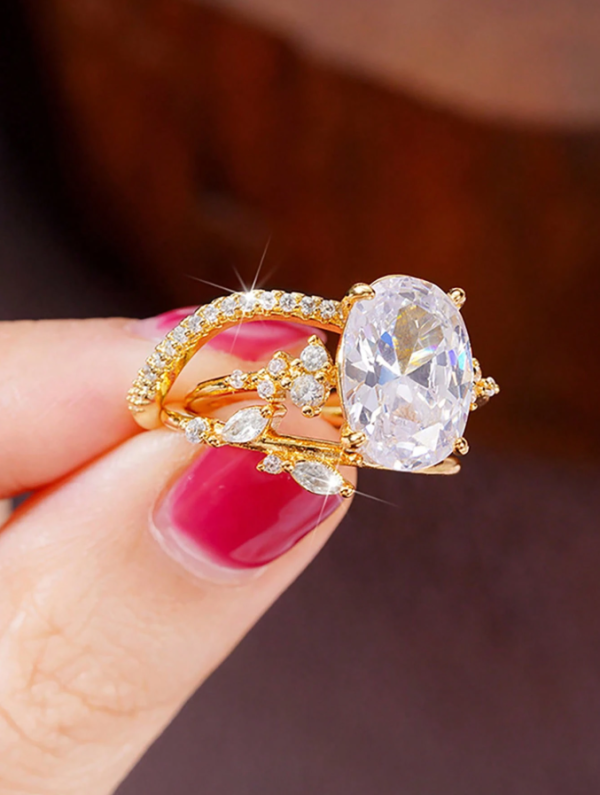 Exquisite And Elegant Oval Zirconia Triple Set - Image 3
