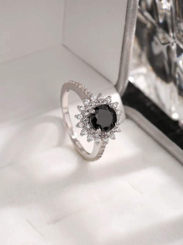 Black Cubic Zirconia Ring - Image 3