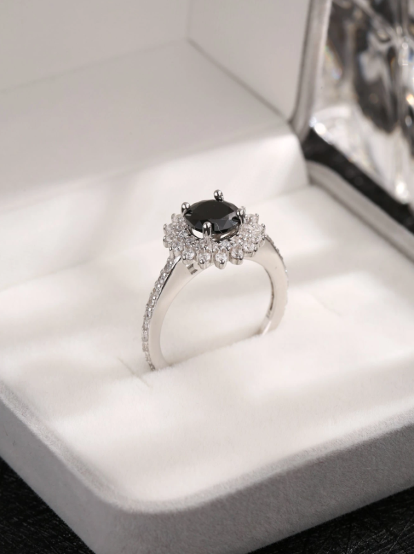Black Cubic Zirconia Ring - Image 2