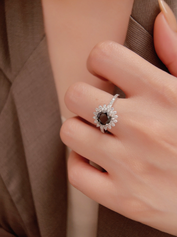 Black Cubic Zirconia Ring - Image 4