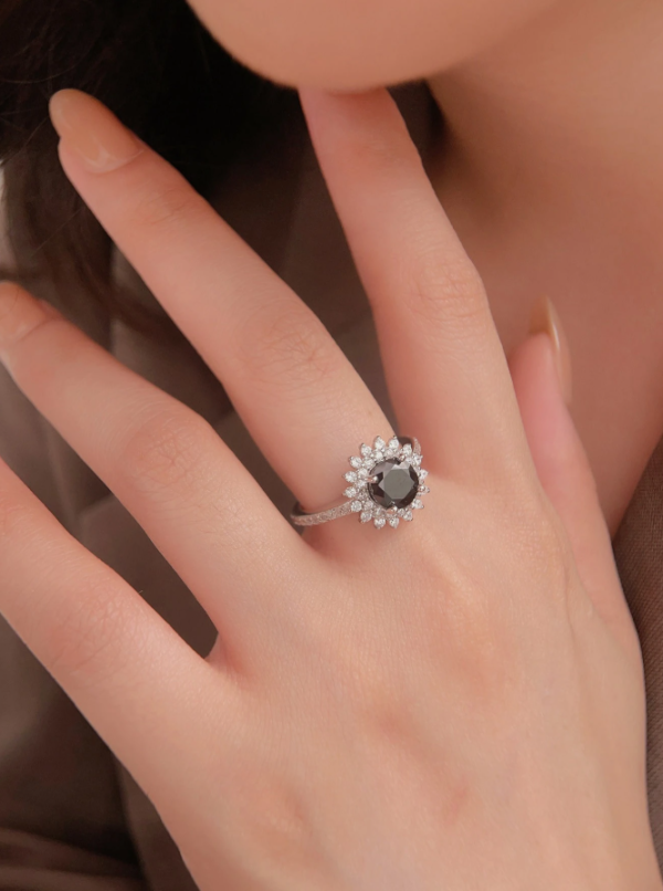 Black Cubic Zirconia Ring - Image 5