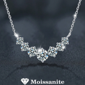 1.7 Carat Moissanite Smile Necklace