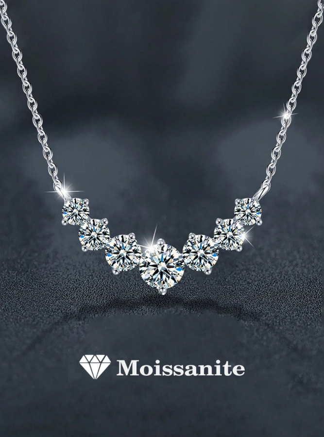 1.7 Carat Moissanite Smile Necklace