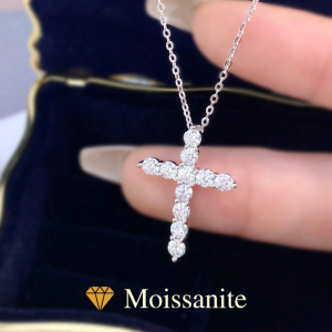 Cross Moissanite Necklace