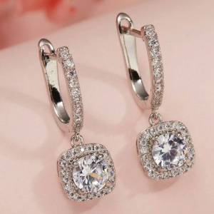 The Halo Luxe Moissanite Hoop Earrings