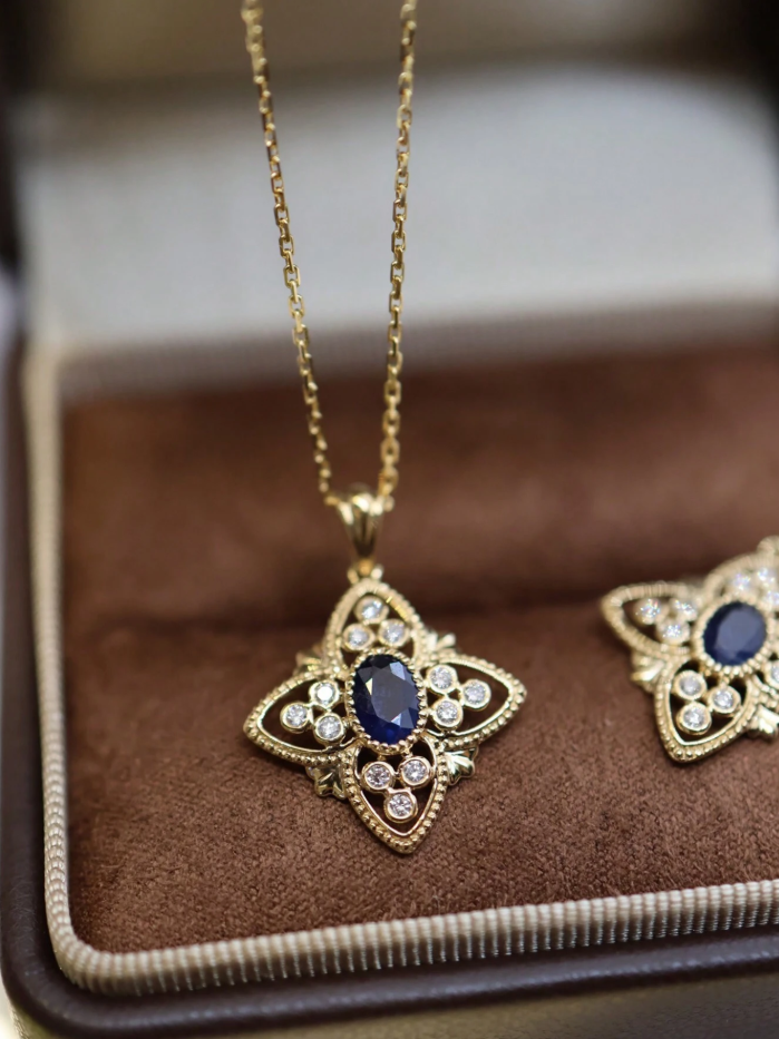 Roman Manor - Royal Blue Pendant Necklace - Image 4